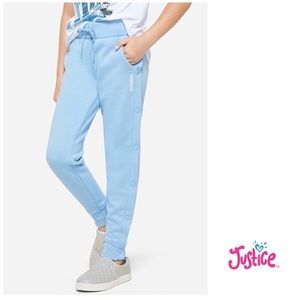 JUSTICE side snap joggers NWT